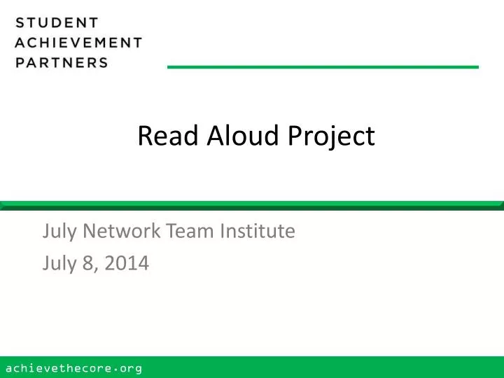 read aloud project