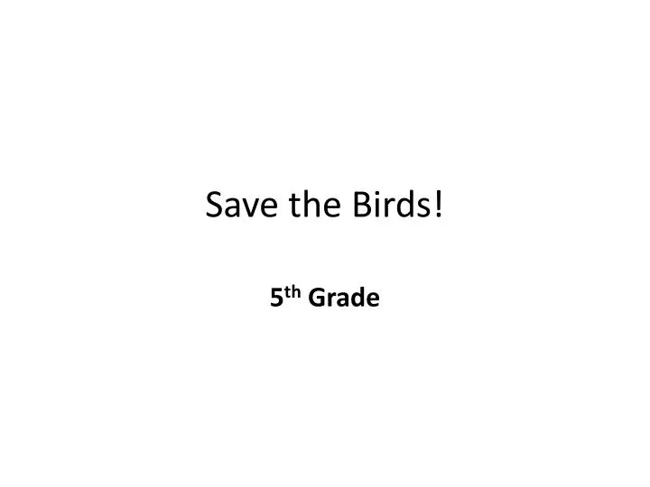 save the birds