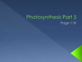 Photosynthesis Part 5