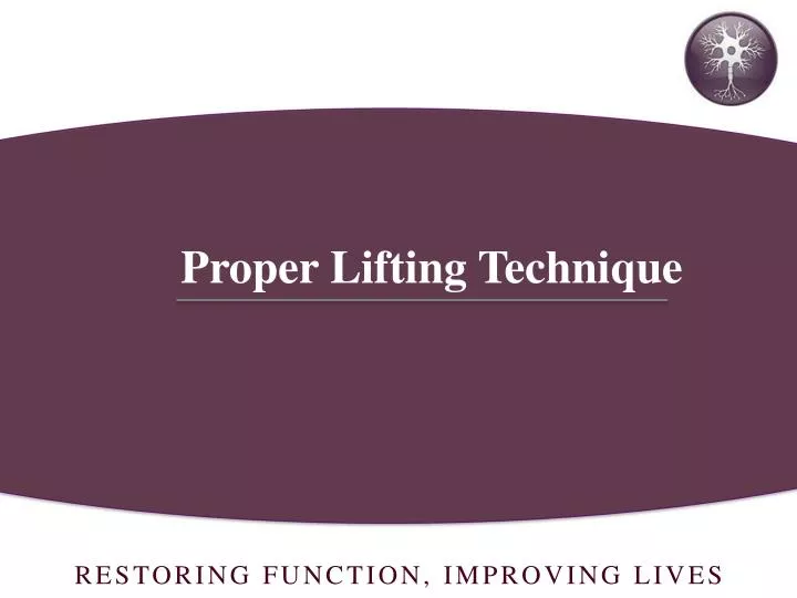 proper lifting technique