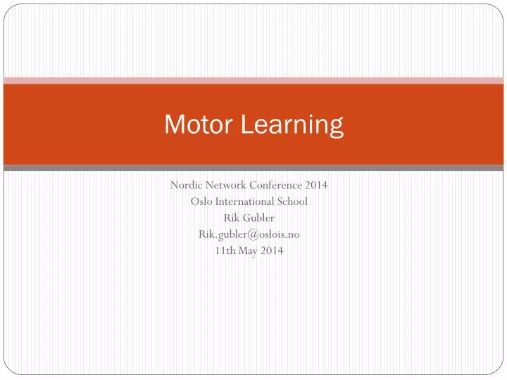 motor learning