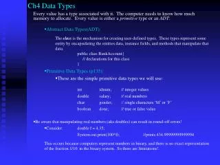 Ch4 Data Types