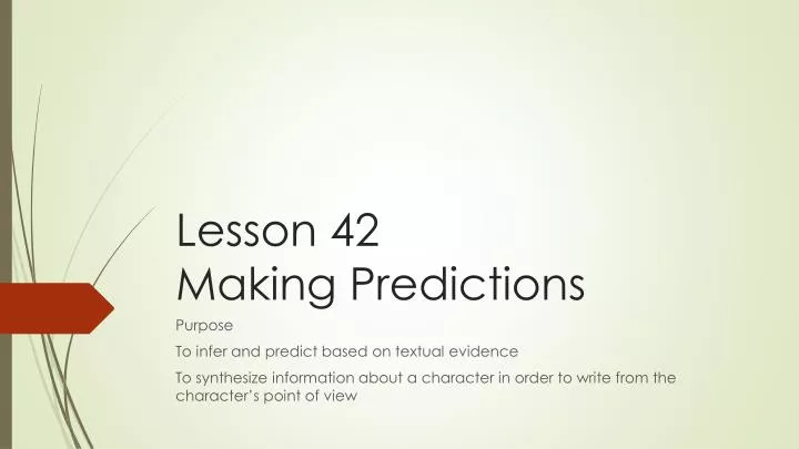 lesson 42 making predictions