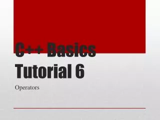 C++ Basics Tutorial 6