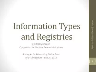 Information Types and Registries