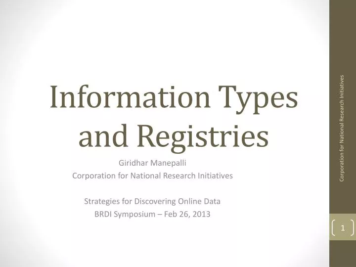 information types and registries