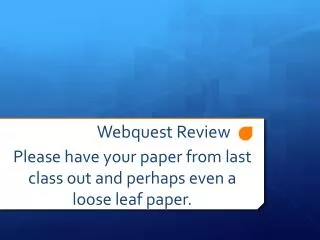 Webquest Review