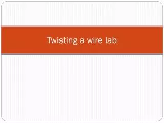 Twisting a wire lab