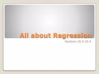 All about Regression