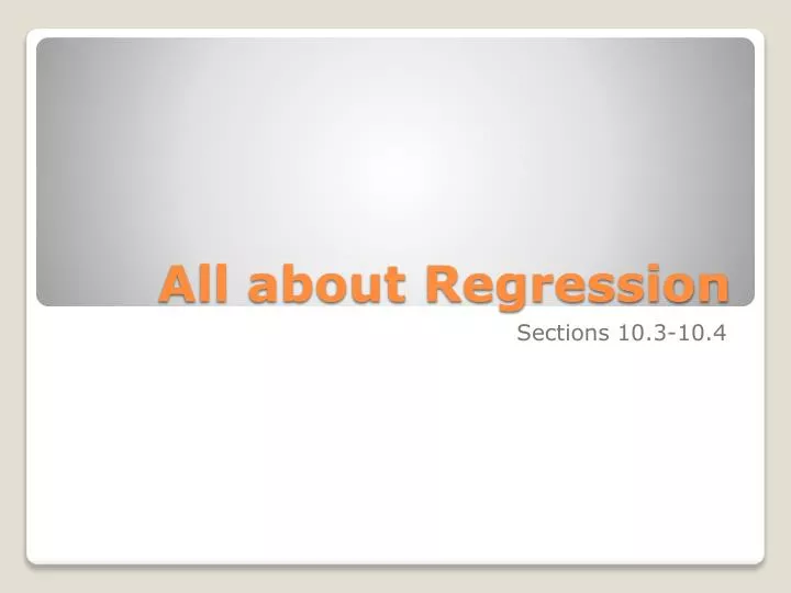 all about regression