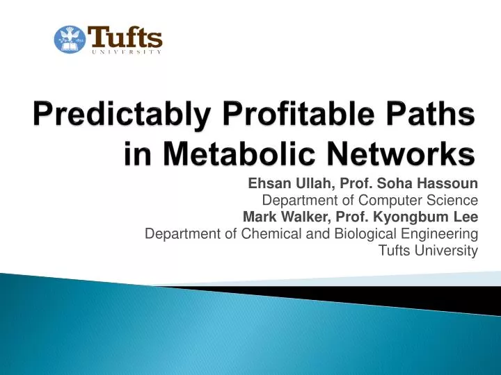 predictably profitable paths in metabolic networks