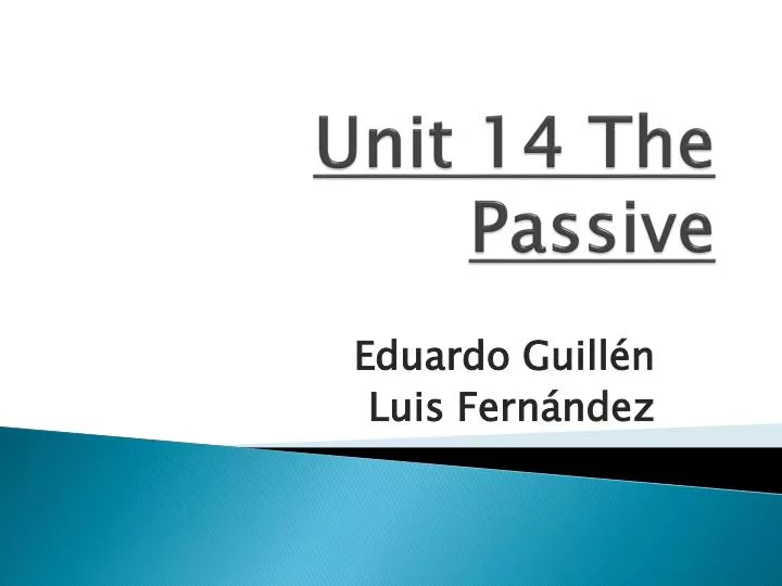 unit 14 the passive