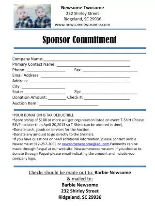 Sponsor Commitment