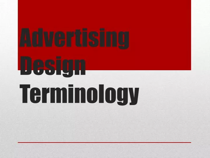 advertising design terminology