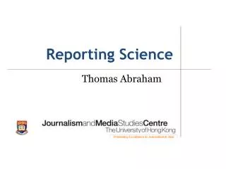 Reporting Science