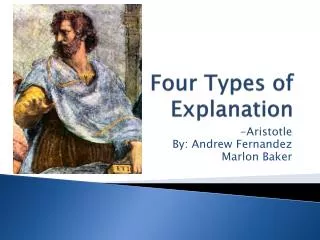 Four Types of Explanation