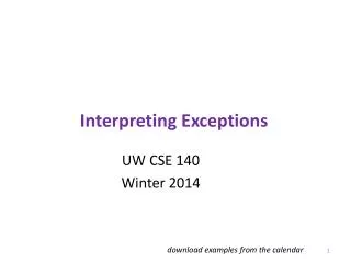 Interpreting Exceptions