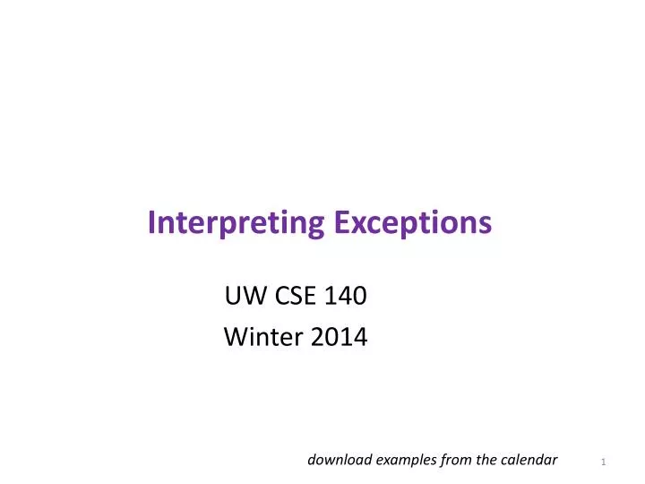 interpreting exceptions