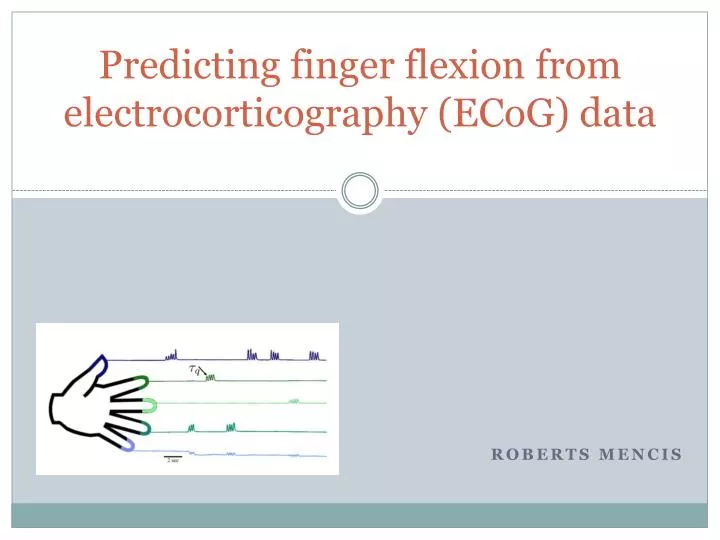 predicting finger flexion from electrocorticography ecog data
