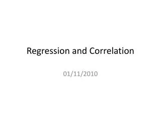 regression and correlation