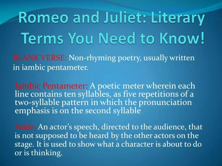 romeo and juliet literary terms you need to know