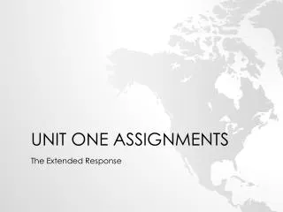 Unit One Assignments