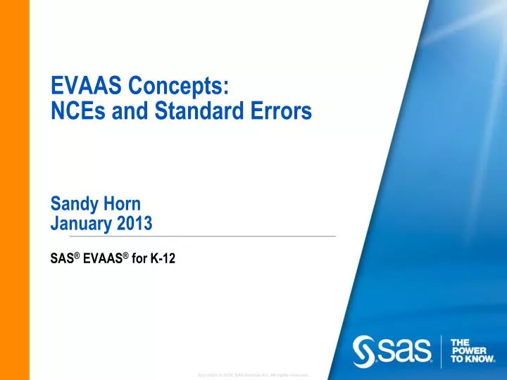 evaas concepts nces and standard errors sandy horn january 2013