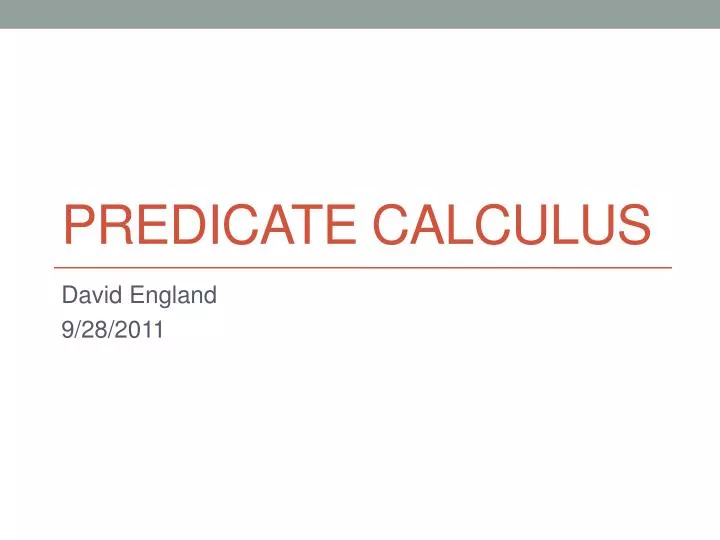 predicate calculus