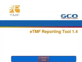 eTMF Reporting Tool 1.4