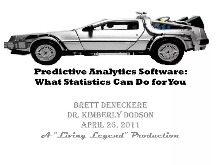 predictive analytics software what statistics can do for you