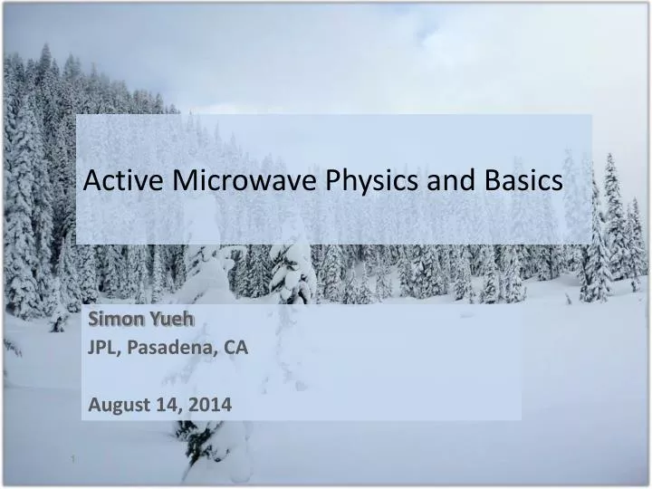 active microwave physics and basics