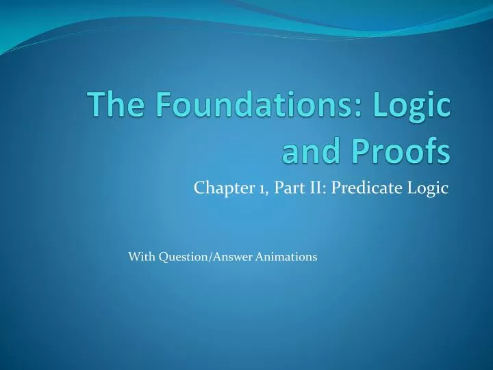 the foundations logic and proofs