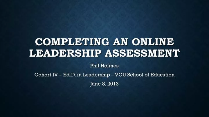 completing an online leadership assessment