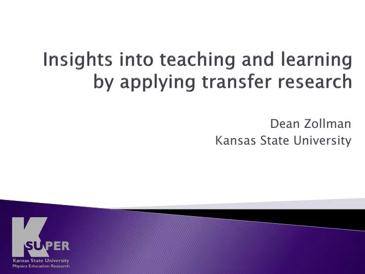 insights into teaching and learning by applying transfer research