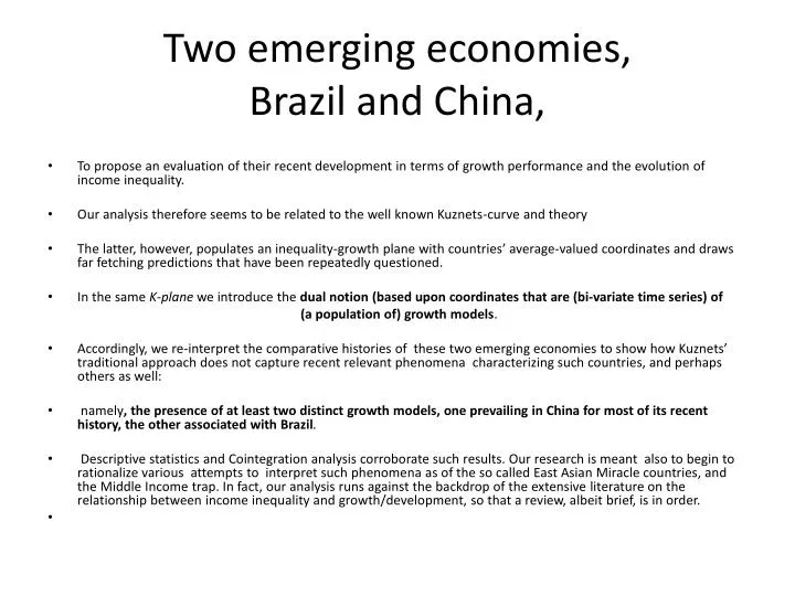 two emerging economies brazil and china