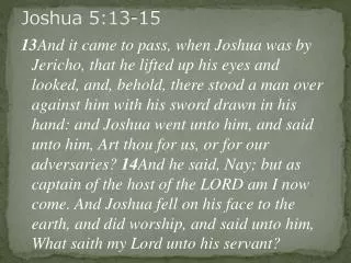 Joshua 5:13-15