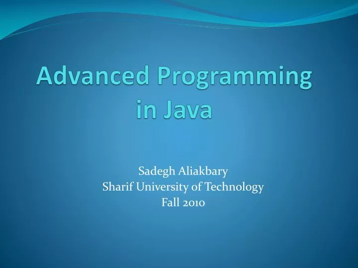 advanced programming in java