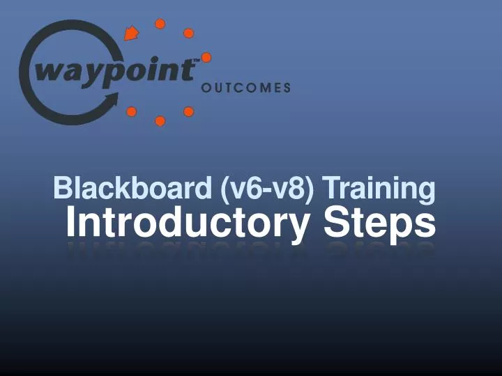 blackboard v6 v8 training