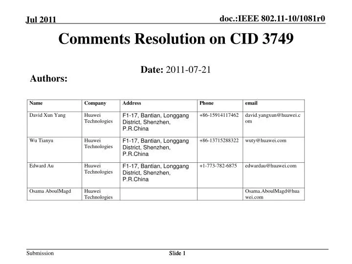 comments resolution on cid 3749