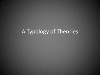 A Typology of Theories