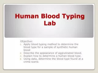 Human Blood Typing Lab