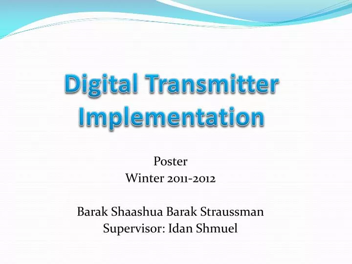 digital transmitter implementation