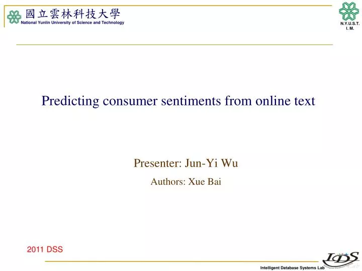 predicting consumer sentiments from online text