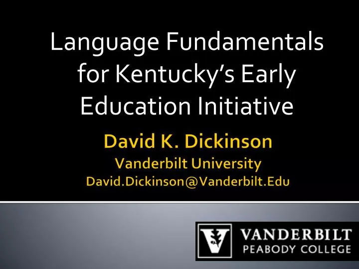 language fundamentals for kentucky s early education initiative