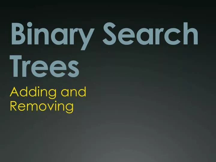 binary search trees