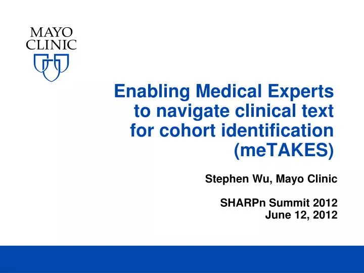 enabling medical experts to navigate clinical text for cohort identification metakes