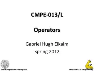 CMPE-013/L Operators