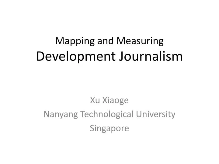 mapping and measuring development journalism