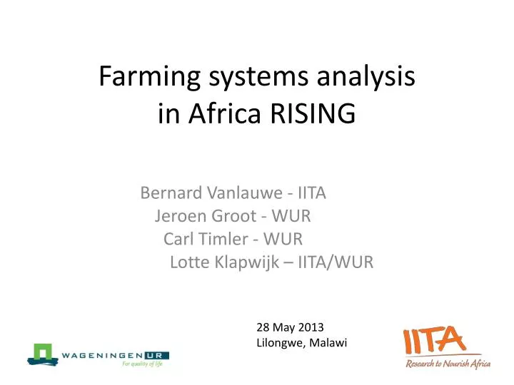 farming systems analysis in africa rising