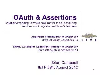 OAuth &amp; Assertions